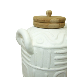 Wazon gliniany Dzban z pokrywką Biały 42cm